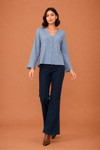 Blusa plissada manga sino jeans -1-